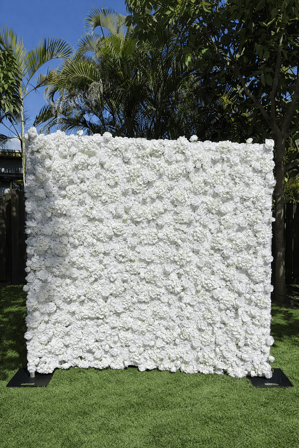 White Flower wall White flower wall rental in Miami for elegant event backdrops